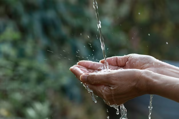 Open palm catching water