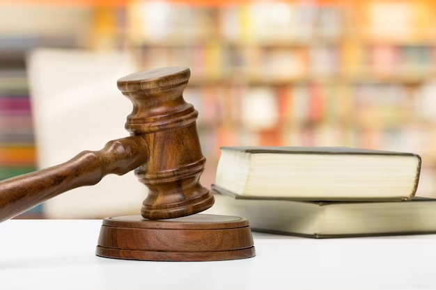 A gavel with books beside it