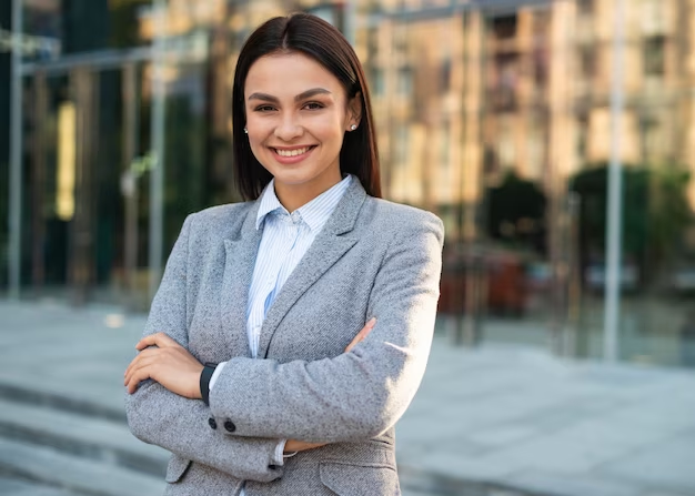 Woman dressed in professional corporate attire